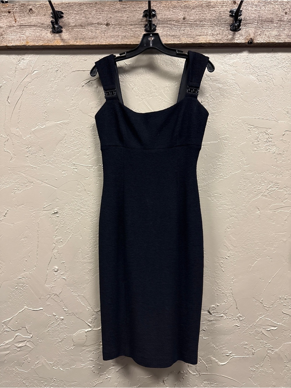 Saint John Classic Black Sleeveless Sheath Dress, size 12